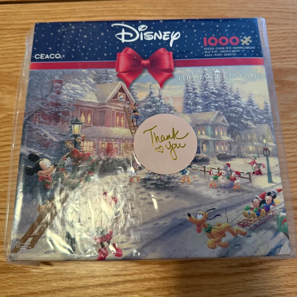Disney Thomas Kinkade Mickey’s Victorian Christmas 1000 Piece Puzzle NEW Sealed